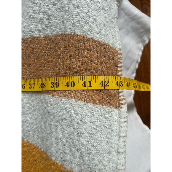 Aerie Striped Oversized Poncho Ruana Womens One Size Gray Brown Yellow Boho NWT - Picture 6 of 7